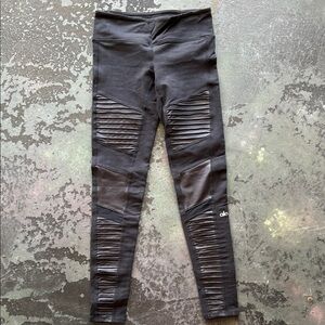 ALO Yoga Black MOTO Textured Leggings